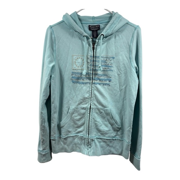 Ralph Lauren Other - Polo‎ Ralph Lauren Hoodie Womens Large Aqua Blue Full Zip Pockets Embroidered